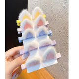 2Pcs/Set New Cute Solid Rabbit Ears Clips for Baby Girls Handmade Kawaii Barrettes Headwear Kids Hair Accessories