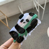 Refreshing World Black and White Design Hair Claw QR Code Panda Cow Acrylic Hair Claw Clips Hair Accessories for Women Girls