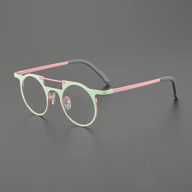 High-quality niche multi-color glasses frame literary fashion retro round ultra-light pure titanium hip hop trend optical glasse