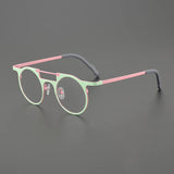High-quality niche multi-color glasses frame literary fashion retro round ultra-light pure titanium hip hop trend optical glasse