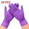 20/50PCS Disposable Nitrile Gloves Purple Powder-Free Rubber Hand Work Gloves for Mechanic Kitchen Beauty Household Cleaning