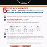 1.61 Single Vision Aspheric Optical Eyeglasses Lenses Prescription Lens Spectacles Frame AR Coating and Anti-Scratch Resistant