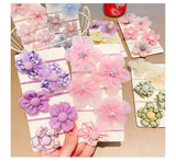 10Pcs Children's mesh flower hair loop with good elasticity, baby tie headband, princess headwear, cute girl elastic band
