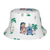 Unisex Kawaii Bucket Hats Funny Stitch Cartoon Accessories Bob Hat For Beach Headwear Lightweight