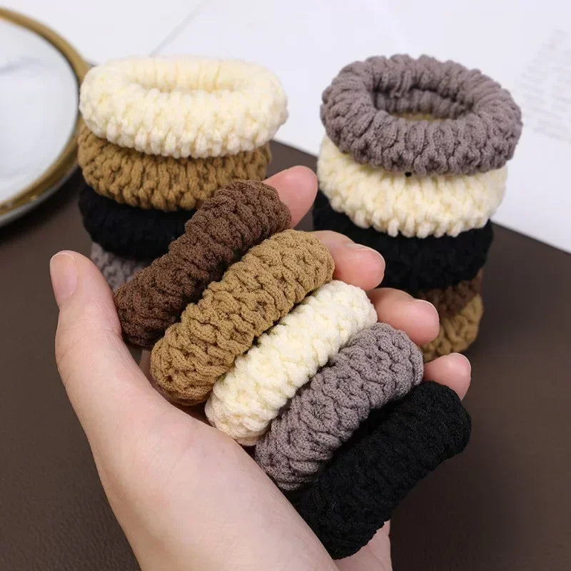 10-50pcs New Korean Woman Big Elegant Elastics Hair Band Solid Color Scrunchies Hair Ties Ladies Ponytail Hold Hair Accessories