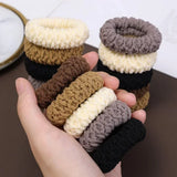 10-50pcs New Korean Woman Big Elegant Elastics Hair Band Solid Color Scrunchies Hair Ties Ladies Ponytail Hold Hair Accessories
