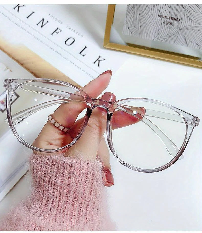 2/3PCS Blue Light Blocking Glasses - Fashion Oversized Frame Glasses Round  Eyeglasses,  Computer Gaming Glasses for Women/Men