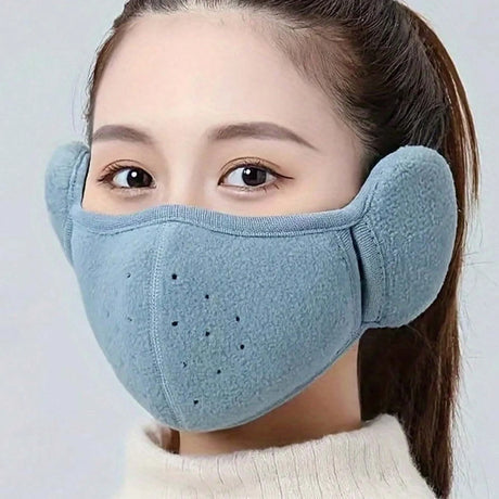 Thickened Winter Windproof Breathable Mask with Anti Freezing Ear Earmuffs Unisex Cold-Proof Warm Mask for Outdoor Sport Cycling