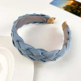 Women Denim Cloth Knotted Headbands Hairbands Headdress INS Fashion Cool Cowboy Wide Head Bands Hair Hoops