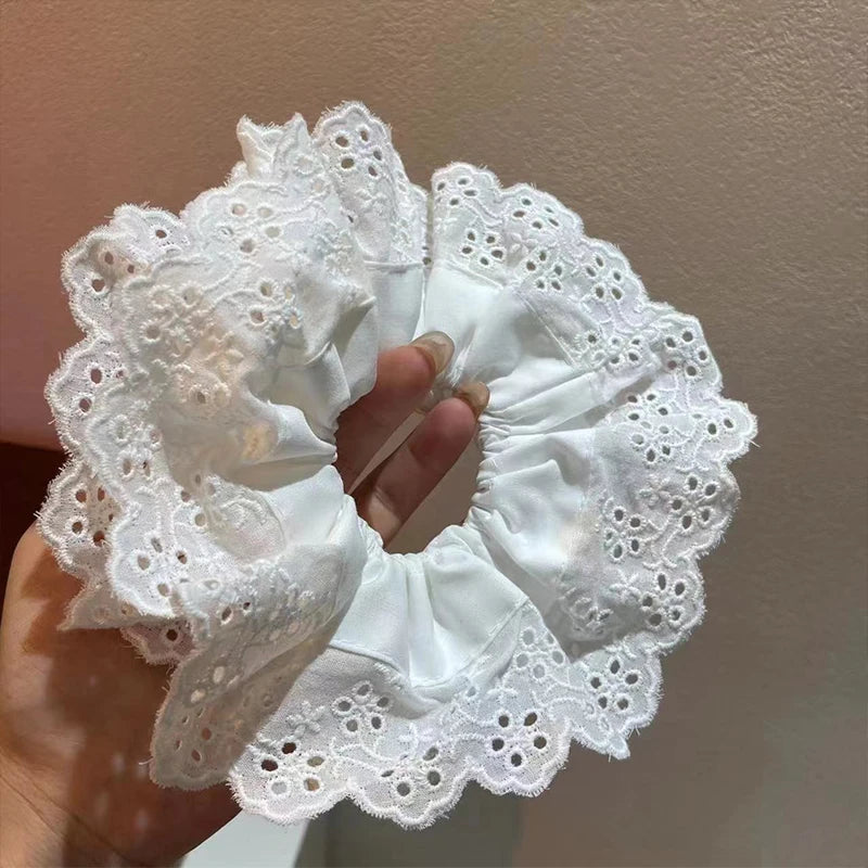 Oversized Lace Hair Scrunchie Elastic Ponytail Holder Elastic Hair Accessories