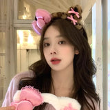 Kawaii Anime Cartoon Fashion Cat Hairband Bow Plush Hair Accessories Decorate Creative Personality Fashion Birthday Gift