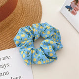 2 Pcs Korean Hair Accessories Women Small Fresh Fabric Flower Printing Elastics Hair Band Scrunchies Hair Tie Girl Ponytail Hold