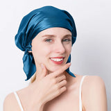 100% Natural Mulberry Silk Sleeping Cap Silk Shower Cap Nightcap Housework Cooking Hair Care Bonnet Protector Hair Accessories