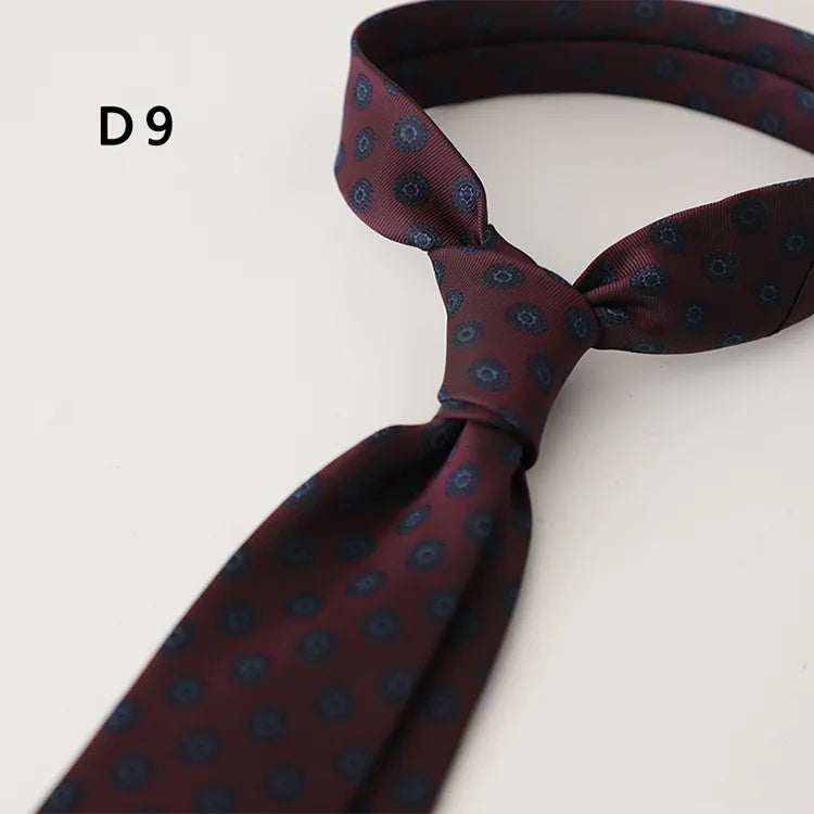 New Jacquard Polyester 8CM Formal Red Brown Neckties Men's Casual Cartoon Neck Tie Suit Cravat Wedding Party Banquet Accessories