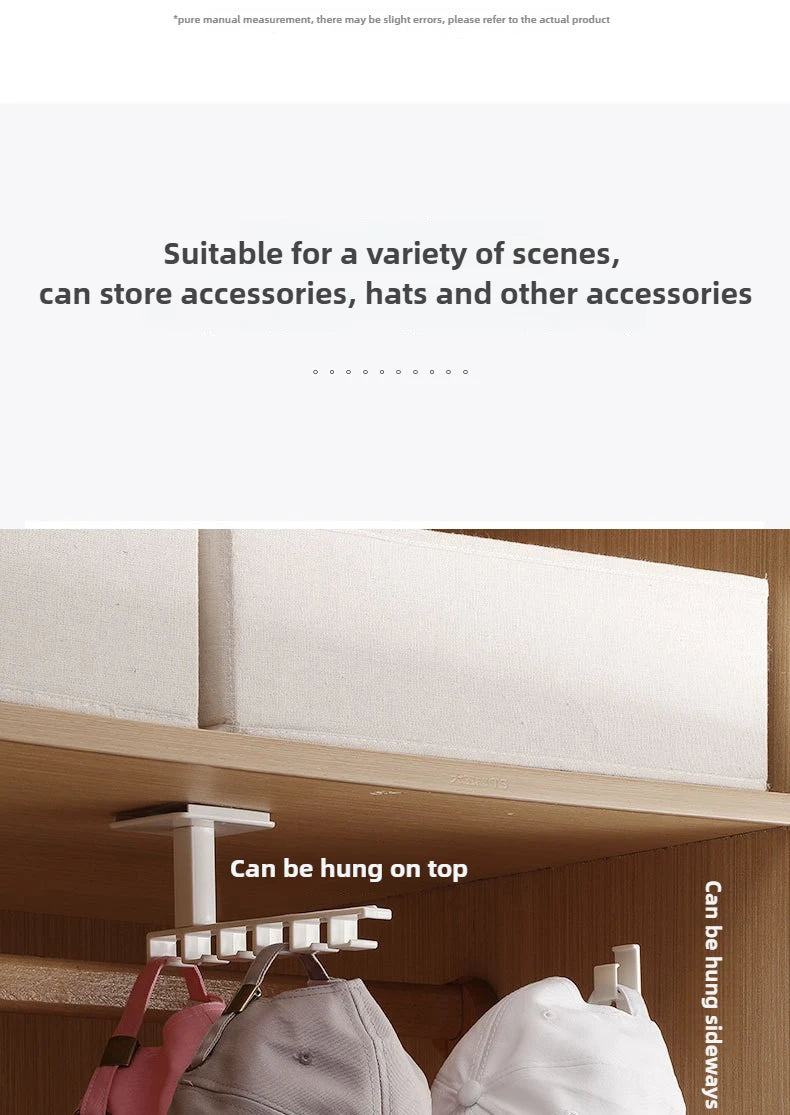 1pc wall mounted non perforated baseball cap hook, smooth and burr free, 6-hook design, multifunctional storage