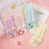 2pcs Kids Hair Combs Set Cartoon Animals Children Hairdressing Comb with Pointed Tail Girls Portable Anti-Static Plastic Comb