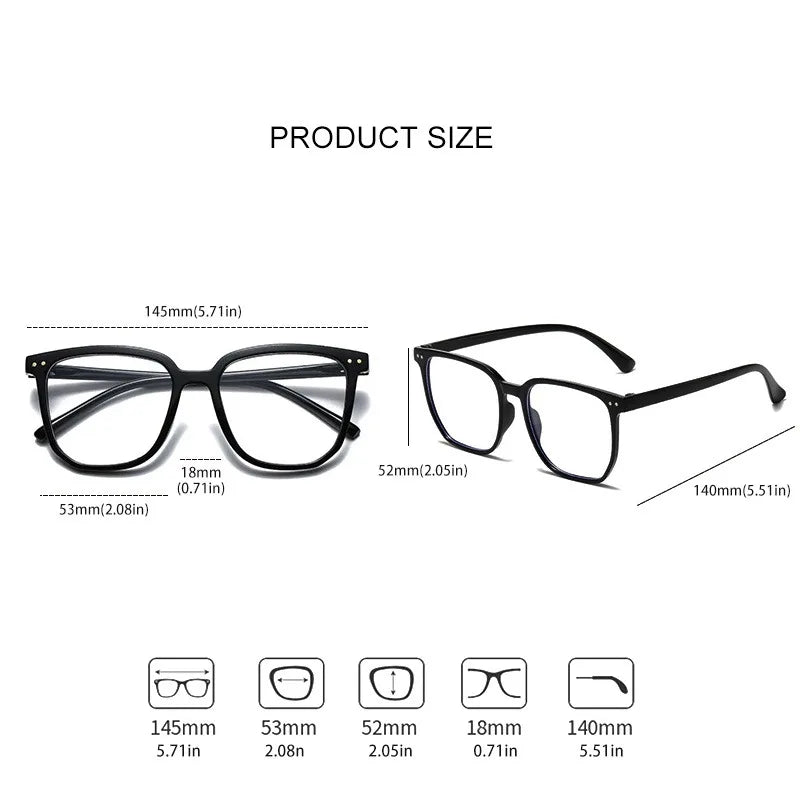 3 pieces of blue light blocking glasses - fashionable square fake glasses, anti radiation computer gaming glasses, sunglasses