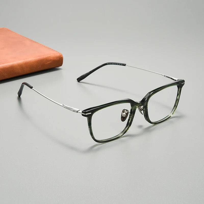 High Quality Luxury Glasses Ultra Light Pure Titanium Men's Eyeglass Frames High-Quality Acetate Prescription Eyeglass Frames