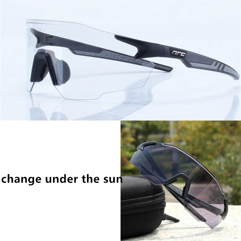 1 Lens NRC Cycling Sunglasses UV400 TR90 Sports Bicycle Glasses MTB Mountain Bike Fishing Hiking Riding Eyewear for Men Women