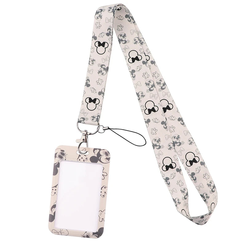 Mickey Mouse Neck Keychain Necklace Webbings Ribbons Anime Cartoon Neck Strap Lanyard ID badge Holder Keychain Lanyards Gifts