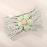 1Pc Baby Nylon Headscarf Astique Suitable Newborn Girl Flower Handmade Headband Elastic Hairband Turban Toddler Hair Accessories