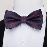 Fashion Brand Brand Silk Bow Tie Dark Blue Man Dot Wedding Accessories lover's day Fit Formal Party