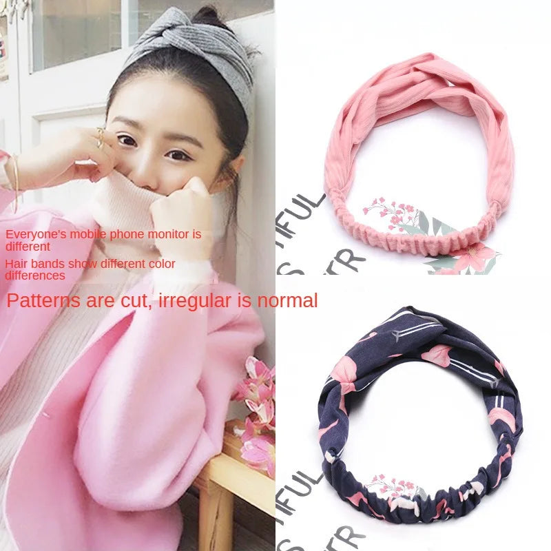 Cross elastic headband chiffon silk headband ladies headband hair accessory sports face wash