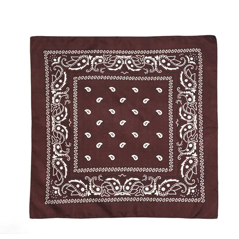 Fashion Hip Hop Bandana Kerchief Unisex Black Hair Band Neck Scarf Headwear Wrist Wraps Head Square Scarves Print Handkerchief