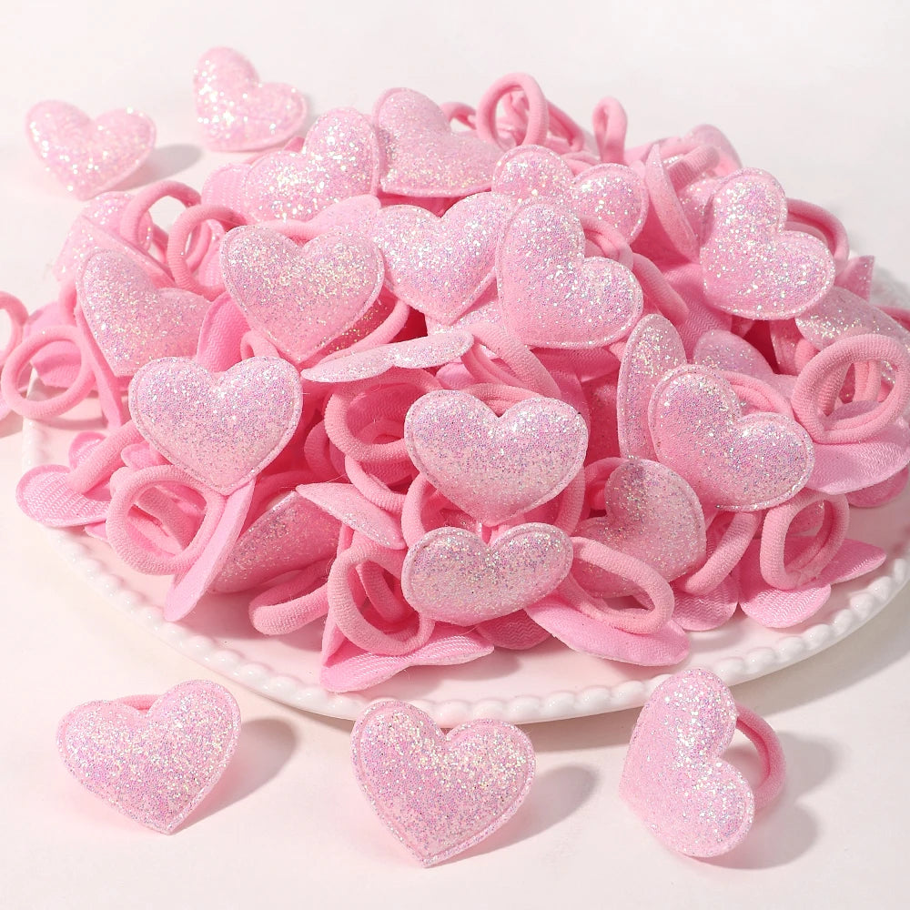 20pcs Kids Elastic Hair Bands Girls Plush Ball Rubber Band For Children Sweets Scrunchie Hair Ties Clip Baby Hair Accessories