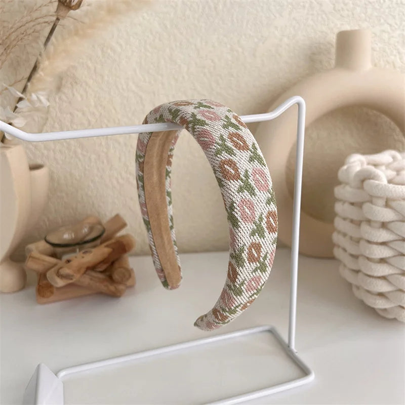 2022 Gentle Pink Womans Hairbands Girl Sweet Plush Wide Side Sponge Headband Hair Hoop Fashion Simple Solid Color Hair Accessory
