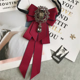 Rhinestone Bow Tie Women's Graduation Photo Student School Uniform Tie Ribbon Sweet Literary and Art Plaid Bowtie Collar Flower