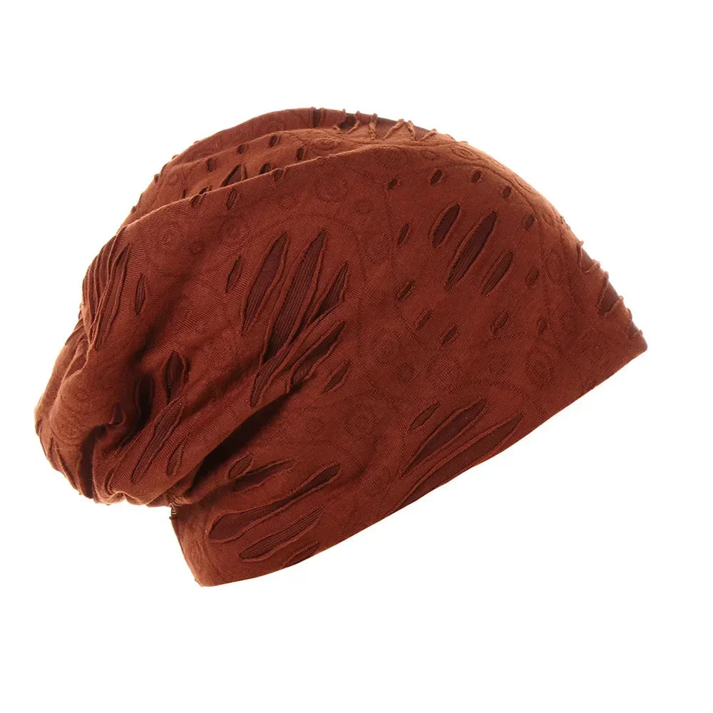 Women Men Sleeping Hat Baggy Beanie Satin Lined Night Unisex Sleep Cap Hair Care Bonnet Hair Loss Nightcap Pullover Hat Headwear