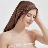 Natural Silk Long Turban Thick Hair Bonnet Night Cap Turban For Sleeping Curly Hair Silk Bonnet For Sleep Elastic Silk Hair Wrap