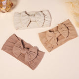 3Pcs Girls Cable Knit Turban Baby Bows Headbands For Children Elastic Kids Hair Bands Newborn Toddle Headwrap Hair Accessories