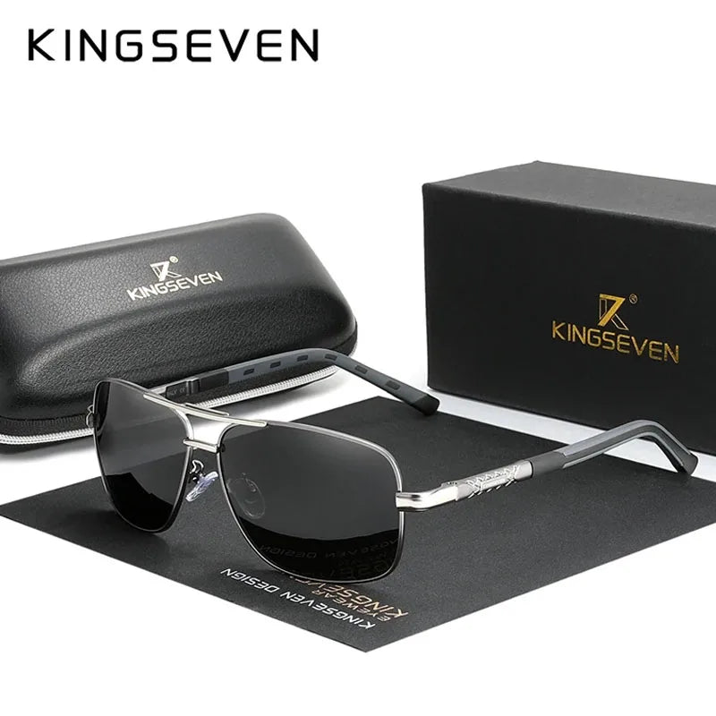 KINGSEVEN Classical Men’s Sunglasses High Quality Aluminum HD Mirror Lens Functional Glasses Women Driving Accessory Eyewear