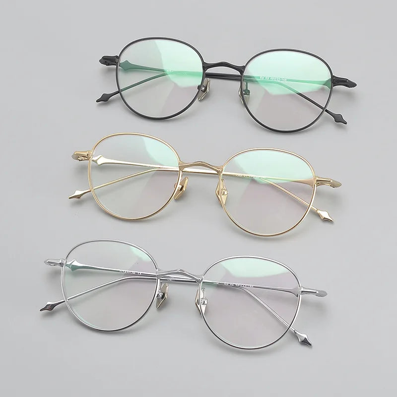 Korea Fashion Style Titanium Glasses Frames Luxury Designer Round ABA Eyeglasses Women Men Prescription Reading Eyewear