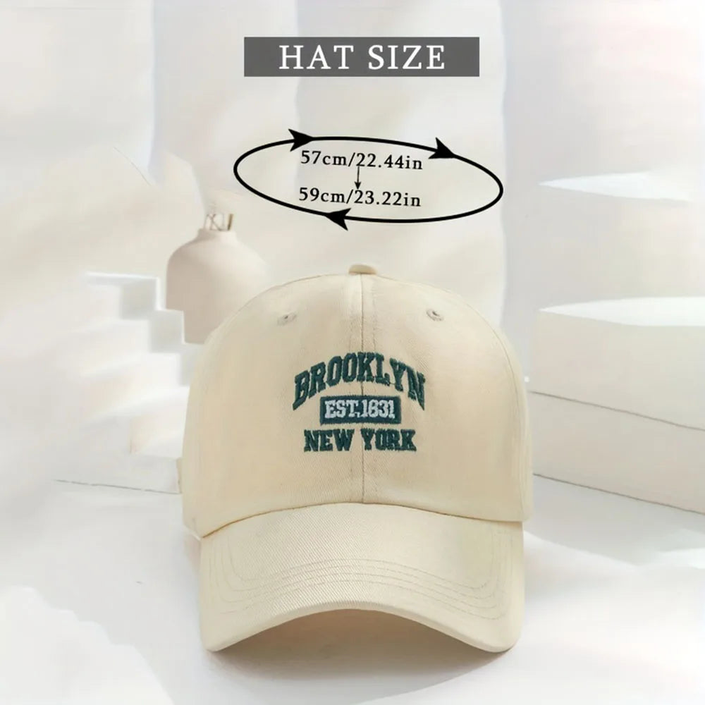 1pc Men and Women's Vintage Embroidered Baseball Cap With 'BROOKLYN NEW YORK' Print Suitable For Daily Wear and Gift Giving