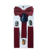 Kids Suspenders For Pants Bowtie Set Matching Tuxedo Suit Boy Girl Childs Adjustable Y-Back Brace Belt Adjustable Bowtie Wedding
