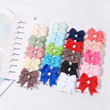 10Pcs/Set New Solid Ribbon Bowknot Hair Clips For Baby Girls Handmade Cute Bows Hairpin Barrettes Headwear Kids Hair Accessories