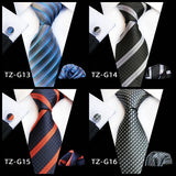 Orange Novelty Ties For Men Plaid Flower Design Silk Wedding Necktie For Men Hanky Cufflinks Gifts Business Party Suit Bow Tie