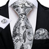 Men Tie Orange Paisley Luxury Silk Polyester Wedding Prom 8cm Necktie Set Pocket Square Cufflinks Gift for Husband Men Accessory