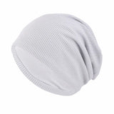 Unisex Men Women Beanie Cotton Night Sleep Cap Bonnet Chemo Hat Headwear Turban Baggy Hair Care Nightcap Pullover Hat Solid Colo
