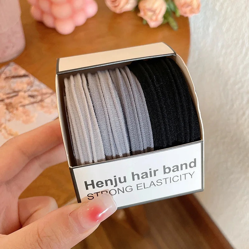 Nylon Rubber High Elastic Hair Bands Hair Ties Women Girls Candy Basic Ponytail Holder Scrunchies Gum Ropes Hair Accessories Set
