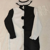 Terrifierr Cosplay Costume Female/Male Horror Carnival Party Skin-Tight Black White Killer Clowns Jumpsuit for Halloween Costume
