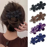 4Pcs Flower Hair Clips Fashion Matte Black Floral Hairpins Hair Claw Clips Non-Slip Hair Clamps Grab Elegant Hair Accessories