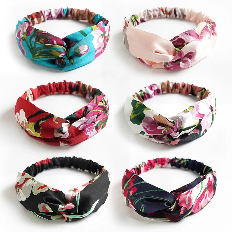 European and American silk elastic elastic cross headband, stylish, simple and versatile headband for parents and children