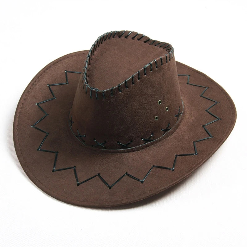 New Kids Western Cowboy Hat Curved Brim Outdoor Toddler Sun Hat Children Birthday Gifts Vacation Cap Party Cosplay Hat