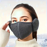 1/2/3 pieces/Winter cycling cold mask for men and women windproof and ear protection 2-in-1 warm cotton thickened earmuffs