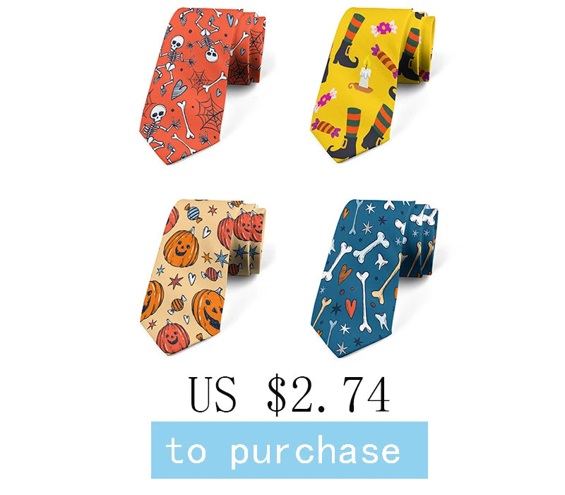 Hot Food Printed Tie Men Casual Fashion Novelty Funny Potato Chip Tie Wedding Party Halloween Shirt With Gift Necktie For Neutra