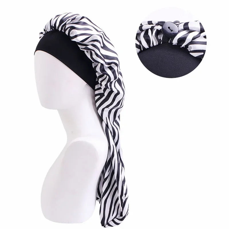 Unisex Elastic Bonnet Long Hair Sock Dreadlock Braids Cap Sleep Hats Head Wrap Turban Night Cap Hair Care Nightcap for Women Men